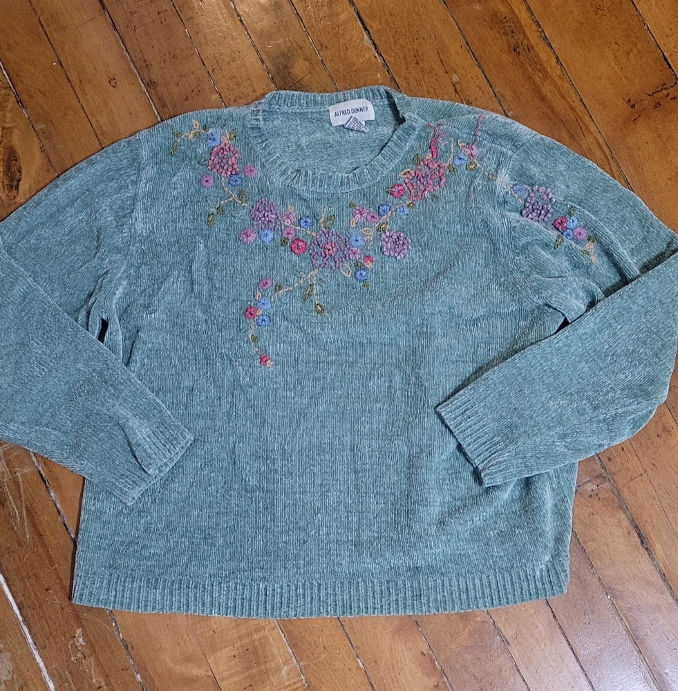 2/$20 Alfred Dunner Floral Embroidered Sweater